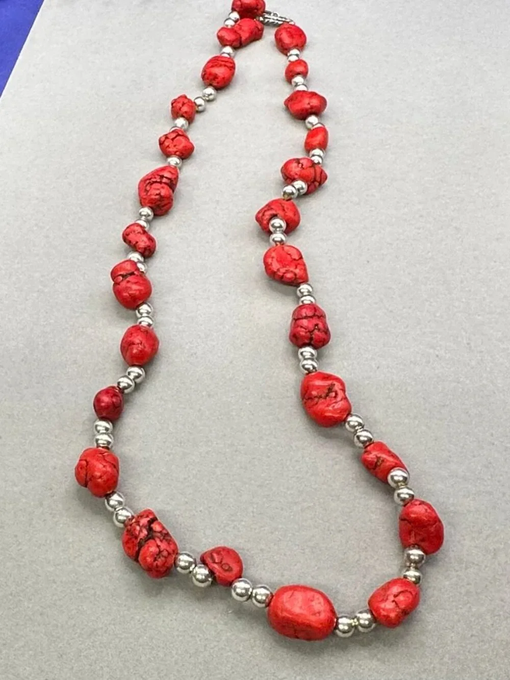Red Nugget Natural Stone Necklace